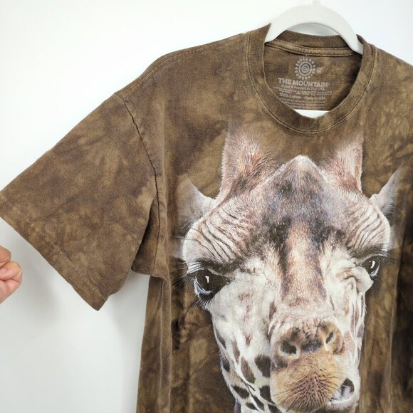 The Mountain Men Medium Giraffe Chewing T Shirt All Over Print Graphic Tee Brown - Picture 2 of 8